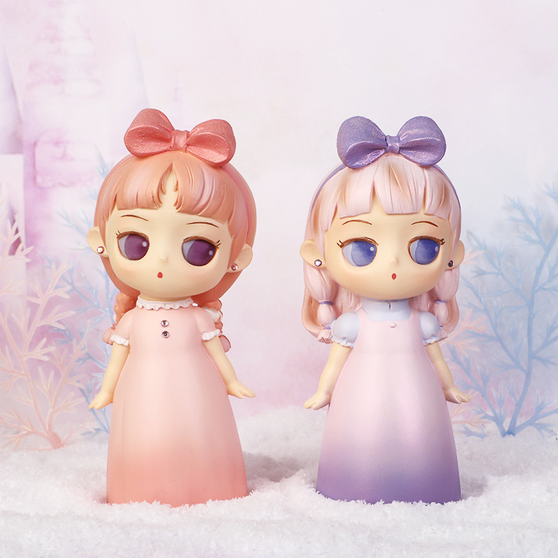 創(chuàng  )意款 少女心人物擺件 樹(shù)脂盲盒公仔